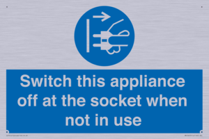 Switch this appliance off at the socket when not in use